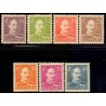 1942-44. Christian X (uden a nr.). AFA nr. 274-80 postfrisk   Stemplet FDC