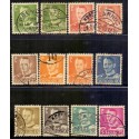 1948-50. Frederik IX, 15-75 øre, (inkl. a nr.) AFA nr. 306-14 stemplet postfrisk      Stemplet FDC