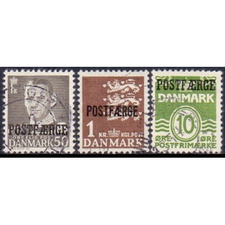 Danmark Postfærge 1949. nye værdier AFA nr. 34-36  **/MNH  stemplet/used