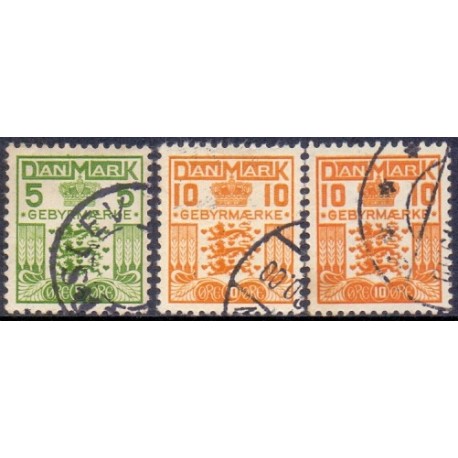 Danmark Gebyrmærke 1934 AFA nr. 4-5+5a **/MNH stemplet/used