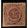 1851 4 Rbs. Ferslew chokoladebrun, AFA nr 1 stemplet