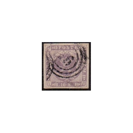 1854. 16 Skilling, violet, AFA nr. 6 **/MNH, postfrisk, ubrugt, stemplet