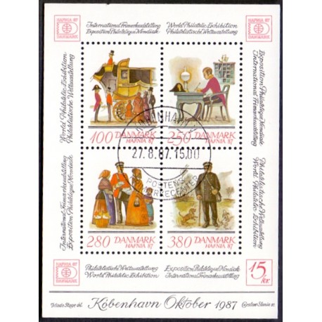 1986. Hafnia 87 Blok III. AFA nr. 869 postfrisk  Stemplet FDC