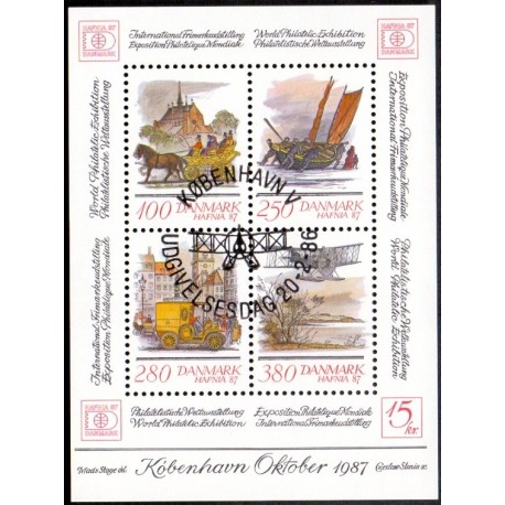 1986. Hafnia 87 Blok II. AFA nr. 852 postfrisk  Stemplet FDC