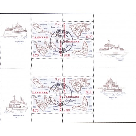 1995. Danske småøer. AFA nr. 1090A+B  postfriske miniark      Stemplet FDC