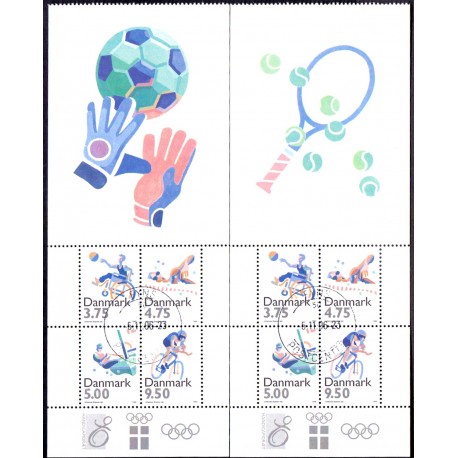 1996. Sport. AFA nr. 1115A+B  postfriske miniark     Stemplet FDC