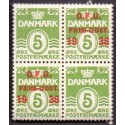 1938. DFU frimærkeudstiling.  AFA nr. 245/199a. 4-blok postfrisk   Stemplet FDC