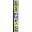1986. Fugle. AFA nr. 864-68 postfrisk 5-stribe  Stemplet FDC