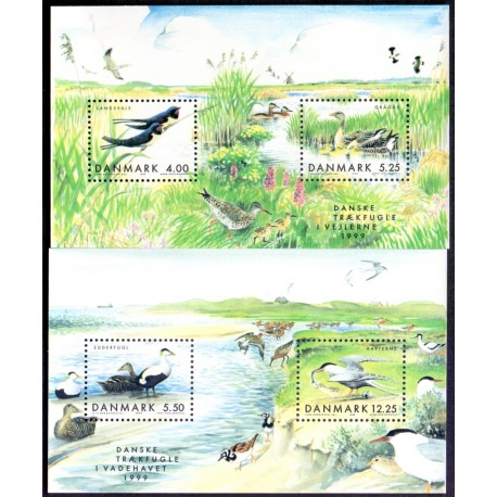 1999. Danske trækfugle. AFA nr. 1228/31 postfrisk    Stemplet FDC