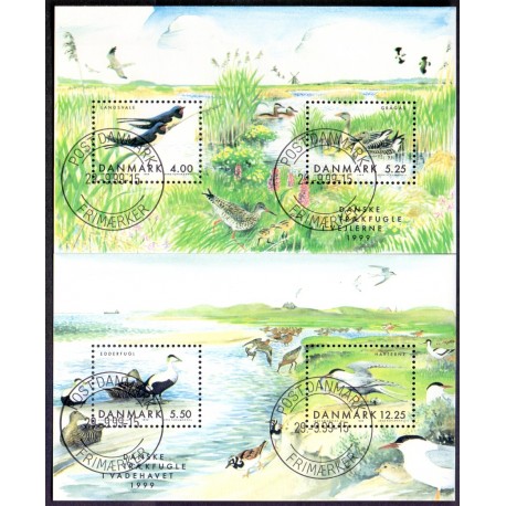 1999. Danske trækfugle. AFA nr. 1228/31 postfrisk    Stemplet FDC