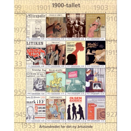 2000. 1900-tallet serie, AFA 1270, miniark postfrisk Stemplet