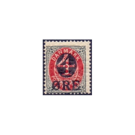 1904. Provisorier, 4/8 Øre, Vm. III AFA nr. 40,  postfrisk   Ubrugt Stemplet FDC