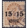 1904. Provisorier, 15/24 Øre, AFA nr. 41,  postfrisk   Ubrugt Stemplet FDC
