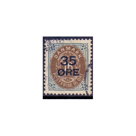 1912. 35-Øres provisorier, 35/16 Øre, AFA nr. 60, postfrisk  Ubrugt Stemplet FDC