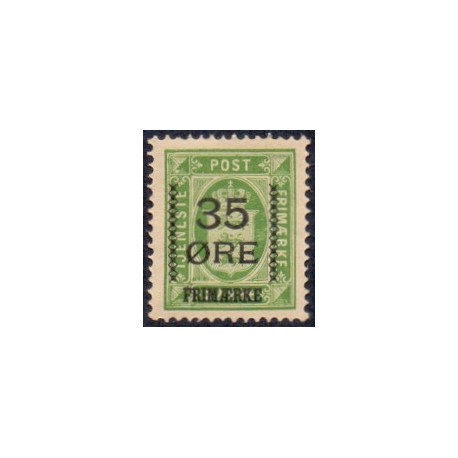 1912. 35-Øres provisorier, 35/32 Øre, AFA nr. 62, postfrisk  Ubrugt Stemplet FDC