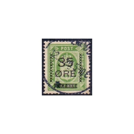 1912. 35-Øres provisorier, 35/32 Øre, AFA nr. 62, postfrisk  Ubrugt Stemplet FDC
