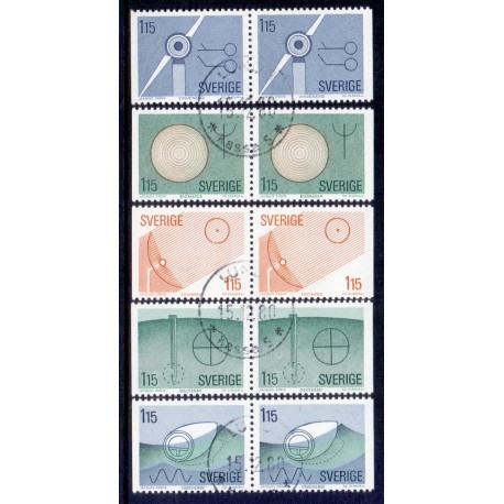 Sverige. 1980 Vedvarende energiformer. AFA nr. 1101-05 postfrisk sammentryk stemplet  hæfte FDC parstykkke