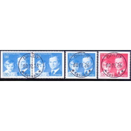 Sverige. 1980. Ny tronfølgeordning. AFA nr. 1106-07 Ch/Cv postfrisk stemplet  hæfte FDC parstykkke