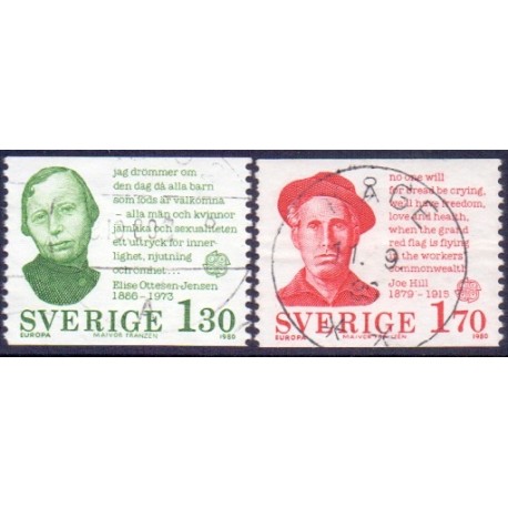 Sverige. 1980. Europamærker / CEPT. AFA nr. 1110-11 postfrisk stemplet  hæfte FDC parstykkke