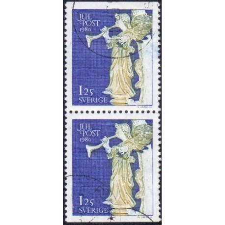 Sverige. 1980. Julefrimærker. AFA nr. 1137 Co/Cn,  postfrisk parstykke  stemplet  hæfte FDC parstykkke