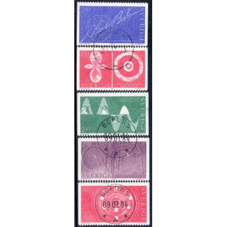 Sverige. 1982. Nobelpristager i Atomfysik, AFA nr. 1205-9 postfrisk  stemplet  hæfte FDC parstykkke