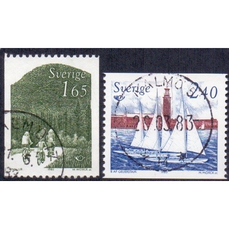 Sverige. 1983. Fællesnordisk udgave, AFA nr. 1226-27 postfrisk stemplet  hæfte FDC parstykkke