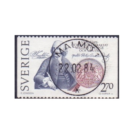 Sverige. 1983. Sverige-USA traktat, AFA nr. 1228 postfrisk  stemplet  hæfte FDC parstykkke