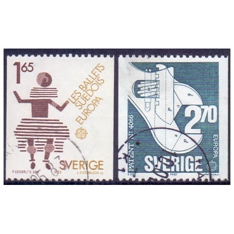 Sverige. 1983. Europamærker / CEPT, AFA nr. 1229-30 stemplet  hæfte FDC parstykkke