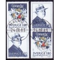 Sverige. 1983. Hjalmar Bergmann, AFA nr. 1241-42 postfriske parstykker stemplet  hæfte FDC parstykkke SWEDEN