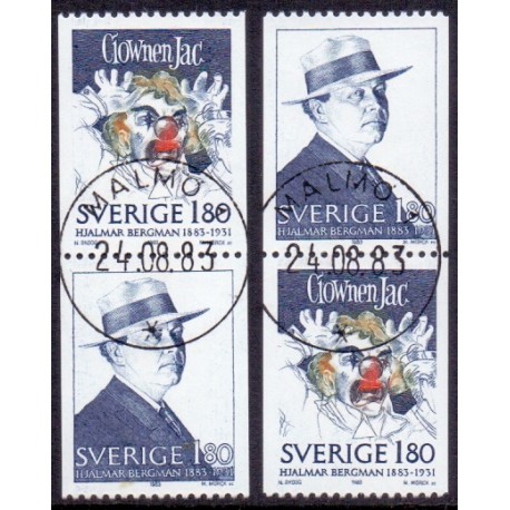 Sverige. 1983. Hjalmar Bergmann, AFA nr. 1241-42 postfriske parstykker stemplet  hæfte FDC parstykkke SWEDEN