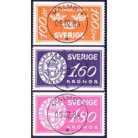 Sverige. 1984. Postsparekasse, AFA nr. 1261-63 postfrisk Stemplet hæfte FDC parstykkke SWEDEN