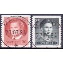 Sverige. 1984. Kong Carl & Dr. Silvia, AFA nr. 1264-65 postfrisk  Stemplet hæfte FDC parstykkke SWEDEN