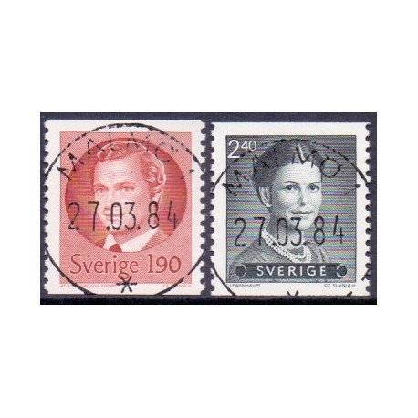 Sverige. 1984. Kong Carl & Dr. Silvia, AFA nr. 1264-65 postfrisk  Stemplet hæfte FDC parstykkke SWEDEN