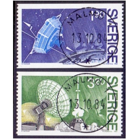 Sverige. 1984. Satellitprojektet Viking, AFA nr. 1293-94 postfrisk  Stemplet hæfte FDC parstykkke SWEDEN **/o