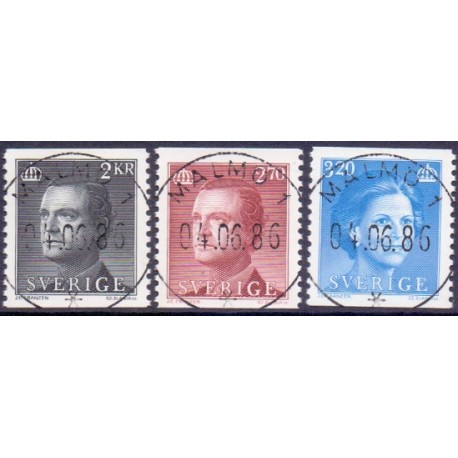 Sverige. 1985.Kong Carl & dr. Silvia. AFA nr. 1307-09 postfrisk  Stemplet hæfte FDC parstykkke SWEDEN **/o