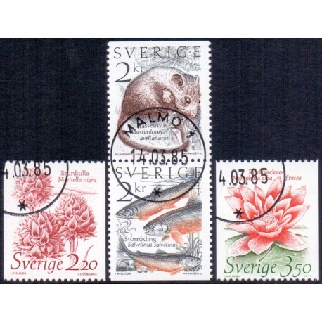 Sverige. 1985. Flora og fauna. AFA nr. 1310-13 postfrisk   Stemplet hæfte FDC parstykkke SWEDEN **/o