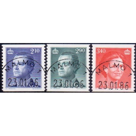 Sverige. 1986. Kong Carl & Dr. Silvia. AFA nr. 1353-55 postfrisk Stemplet hæfte FDC parstykkke SWEDEN **/o