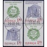 Sverige. 1986. Akademi-jubilæer. AFA nr. 1366-67 postfriske parstykker  Stemplet hæfte FDC parstykkke SWEDEN **/o