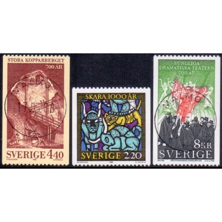 Sverige. 1988. Jubilæer. AFA nr. 1452-54 postfrisk  Stemplet hæfte FDC parstykkke SWEDEN **/o
