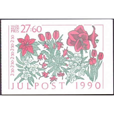 Sverige. 1990. Julefrimærker. AFA nr. 1579-84  postfrisk sammentryk Stemplet hæfte FDC parstykkke SWEDEN **/o