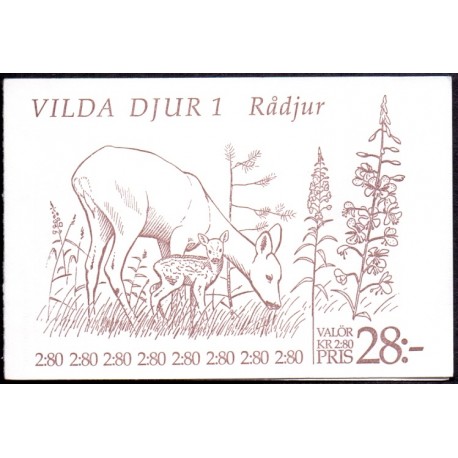 Sverige. 1992. Vilde dyr. AFA nr. 1640-41 postfrisk hæfte  Stemplet hæfte FDC parstykkke SWEDEN **/o