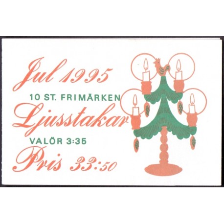 Sverige 1995. Julefrimærker, AFA 1845-8, postfrisk stemplet  hæfte FDC
