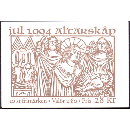 Sverige. 1994. Julefrimærker. AFA nr. 1785-86 postfrisk parstykke  Stemplet hæfte FDC parstykkke SWEDEN **/o