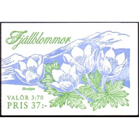Sverige 1995. Fjelblomster, AFA 1811-14, postfrisk stemplet  hæfte FDC