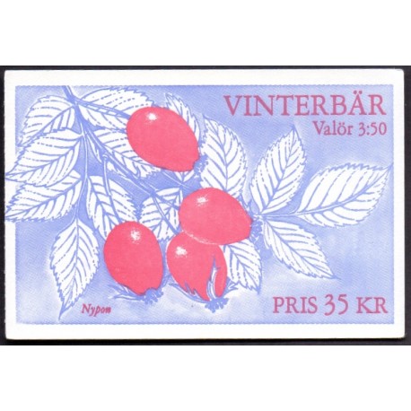 Sverige 1996. Vinterbær, AFA 1849-50, postfrisk stemplet  hæfte FDC