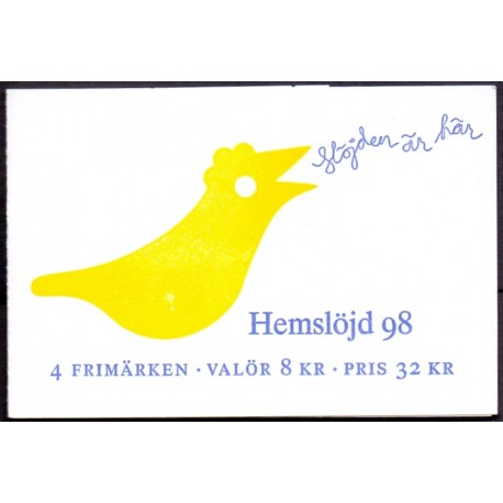 Sverige 1998. Håndarbejde. AFA nr. 1974-7 postfrisk stemplet  hæfte FDC parstykkke