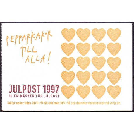 Sverige 1997. Julefrimærker. AFA nr. 1955-7 postfrisk stemplet  hæfte FDC