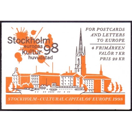 Sverige 1998. Stockholm. AFA nr. 1984-5 postfrisk stemplet  hæfte FDC parstykkke