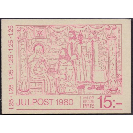 Sverige. 1980. Julefrimærker. AFA nr. 1137 Co/Cn,  postfrisk parstykke  stemplet  hæfte FDC parstykkke