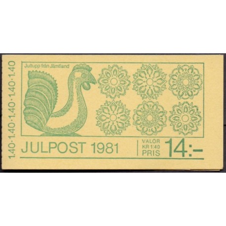 Sverige. 1981. Julefrimærker, AFA nr. 1176-77 postfrisk parstykke stemplet  hæfte FDC parstykkke